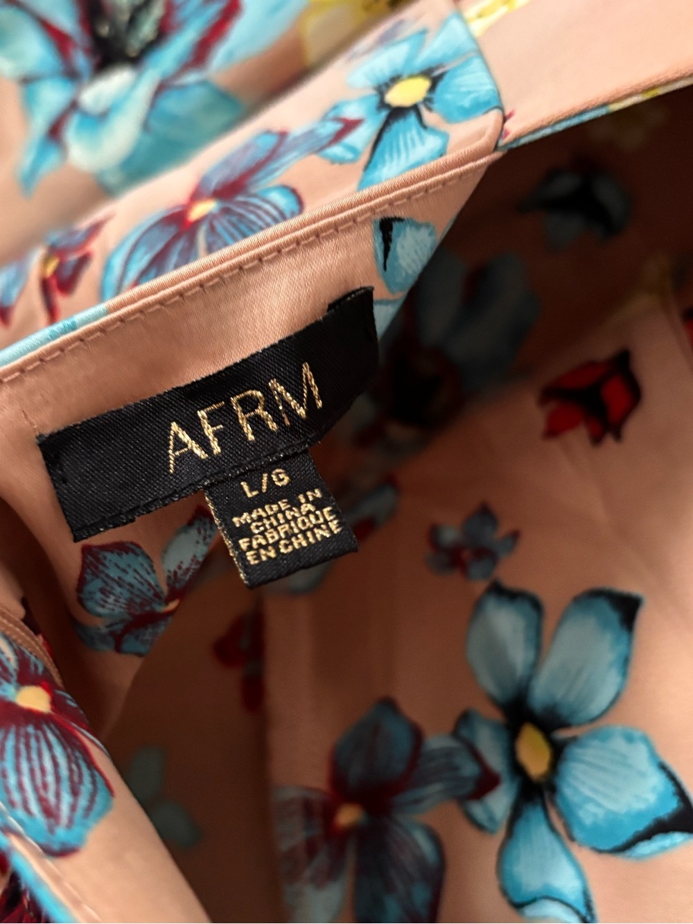 AFRM Viola Midi Long Sleeve Dress in Aqua Bouquet | Garden Party Wedding Guest - Picture 3 of 7